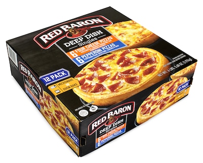 Red Baron Deep Dish Pizza Singles, Variety Pack, 12/Pack (74924)