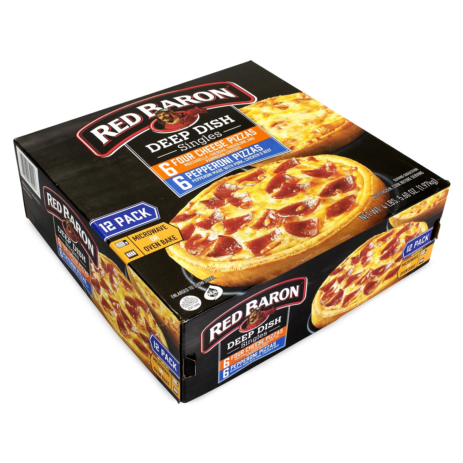 Red Baron Deep Dish Pizza Singles, Variety Pack, 12/Pack (74924)