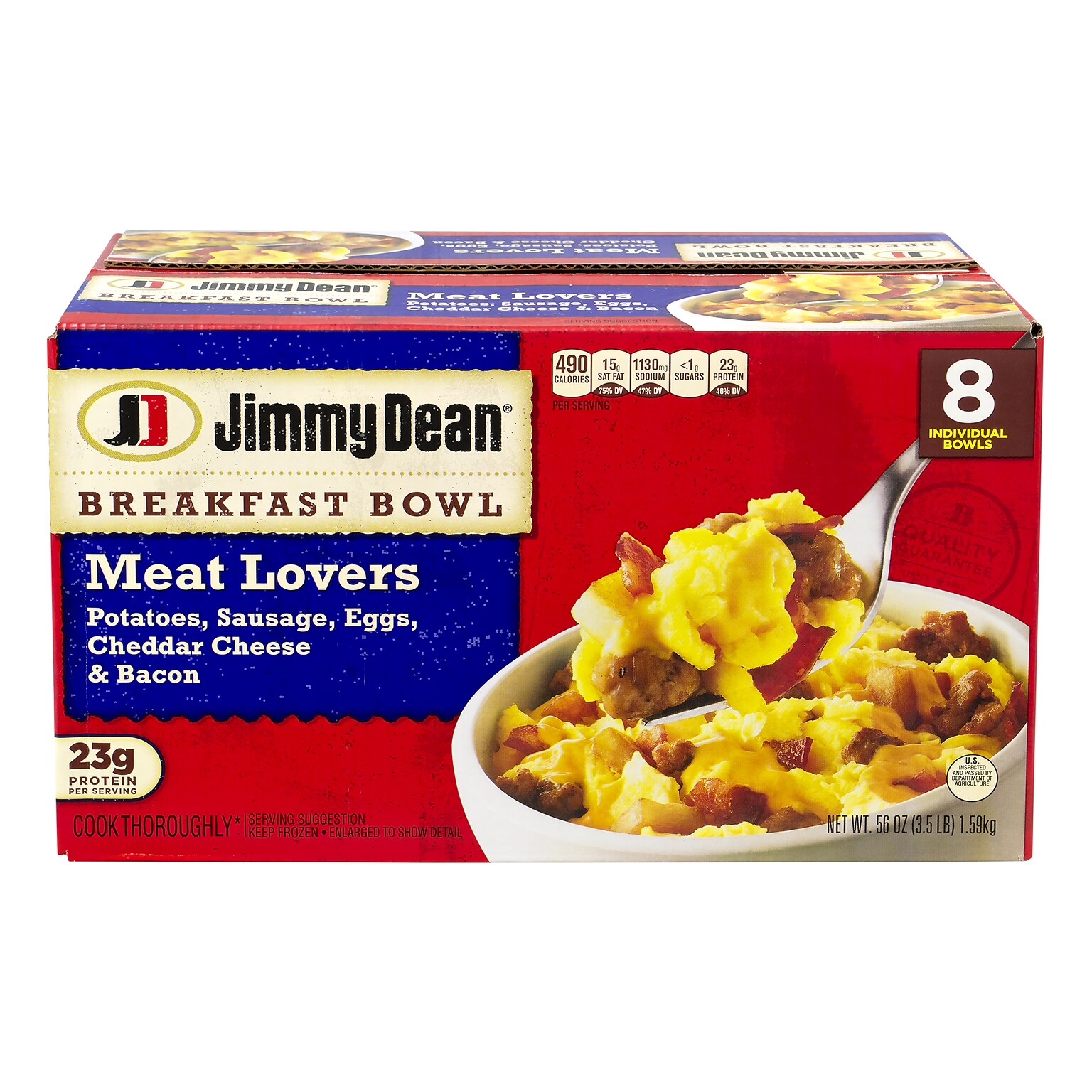 Jimmy Dean Meat Lovers Breakfast Bowl, 3.5 lbs, 8/Pack (70616)