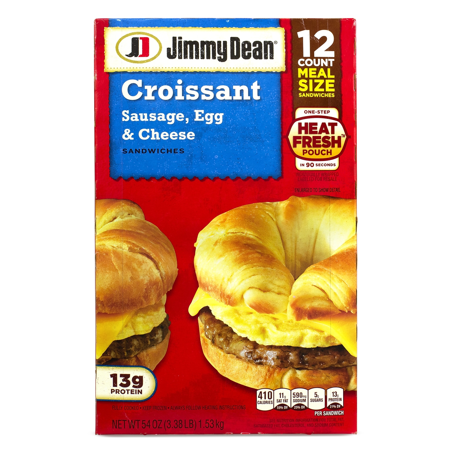 Jimmy Dean Sausage, Egg And Cheese Croissant Breakfast Sandwich, 12/Pack (903-00036)