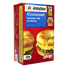 Jimmy Dean Sausage, Egg And Cheese Croissant Breakfast Sandwich, 12/Pack (903-00036)