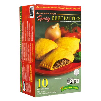 Caribbean Food Delights Jamaican Style Spicy Beef Empanadas, 50 oz., 10/Pack (05101)