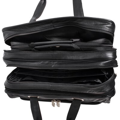 McKlein S Series Laptop Rolling Briefcase, Black Leather (15705)