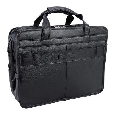 McKlein S Series Laptop Rolling Briefcase, Black Leather (15705)