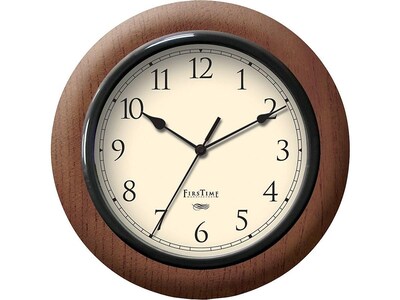 FirsTime Wall Clock, Wood, 11"Dia. (10055)