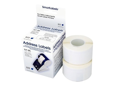 Seiko Thermal Address Labels, 1 1/8" x 3 1/2", White, 130/Roll, 2 Rolls/Box (SLP-2RL)