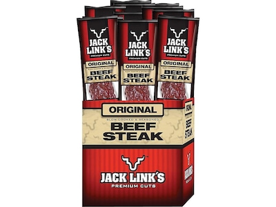 Jack Link’s Premium Cuts Original Beef Steak, 1 oz., 12/Box (JLB02027)