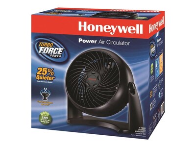 Honeywell TurboForce Air Circulator 10.91" 3 Speed Floor Fan, Black (HT-900)