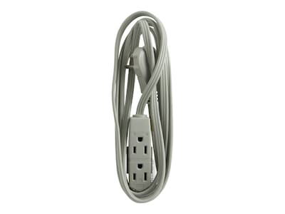 GE 3 Outlet Power Strip, Gray (50552/43027)