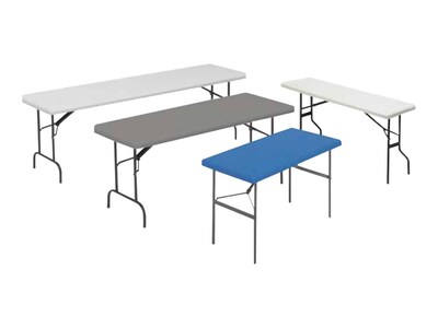 ICEBERG IndestrucTable TOO 1200 Series Folding Table, 48" x 24", Platinum (65203)