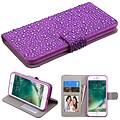 Insten Leather Diamond Wallet Case with ID Card & Photo slot For iPhone 7/ 8, Purple