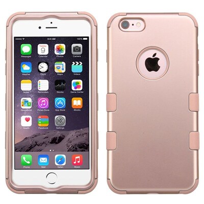 Insten Tuff Hard Hybrid Rubber Coated Silicone Case For Apple iPhone 6s Plus / 6 Plus - Rose Gold