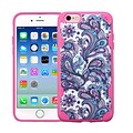 Insten European Flowers Hard TPU Cover Case For Apple iPhone 6/6s - Purple/White
