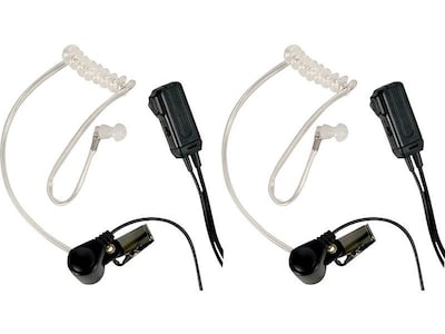 MIDLAND RADIO Surveillance Headphones, Transparent/Black, 2/Pack (AVPH3)