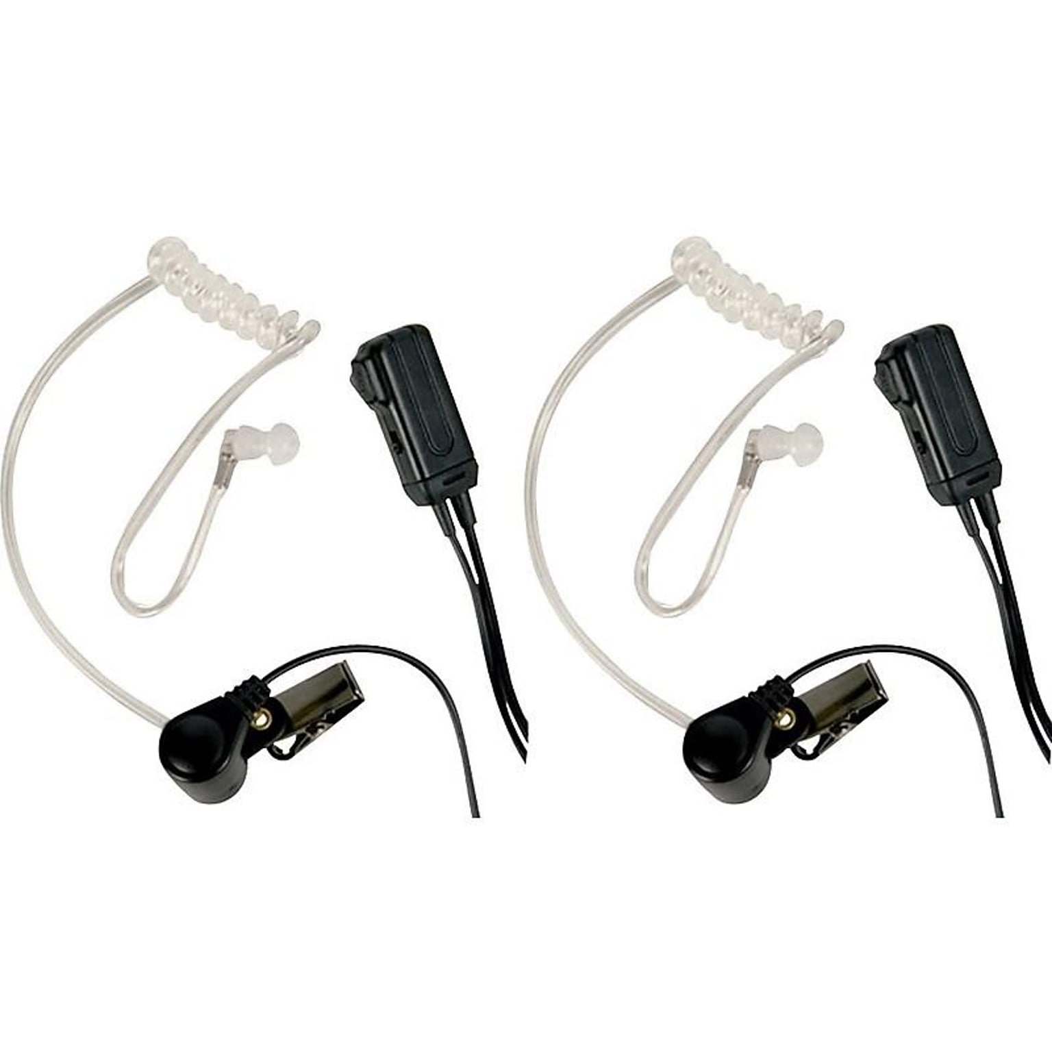 MIDLAND RADIO Surveillance Headphones, Transparent/Black, 2/Pack (AVPH3)