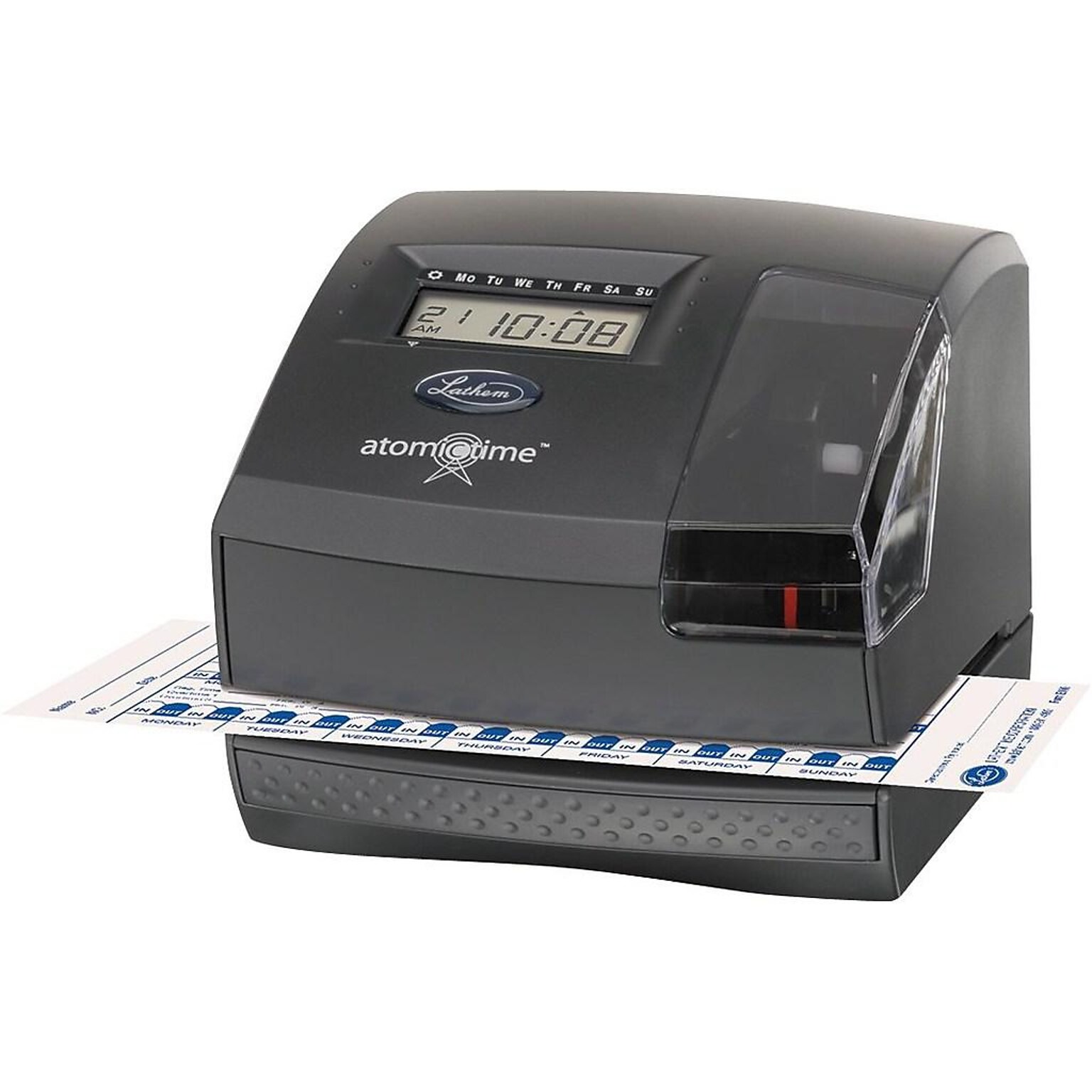 Lathem Tru-Align Punch Card Time Clock System, Black (1600E)