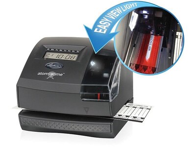 Lathem Tru-Align Punch Card Time Clock System, Black (1600E)