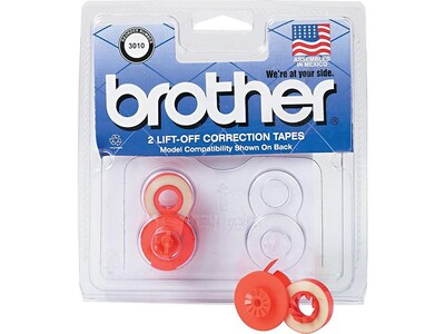 Brother White Correction Tapes, 2/Pack (3010)