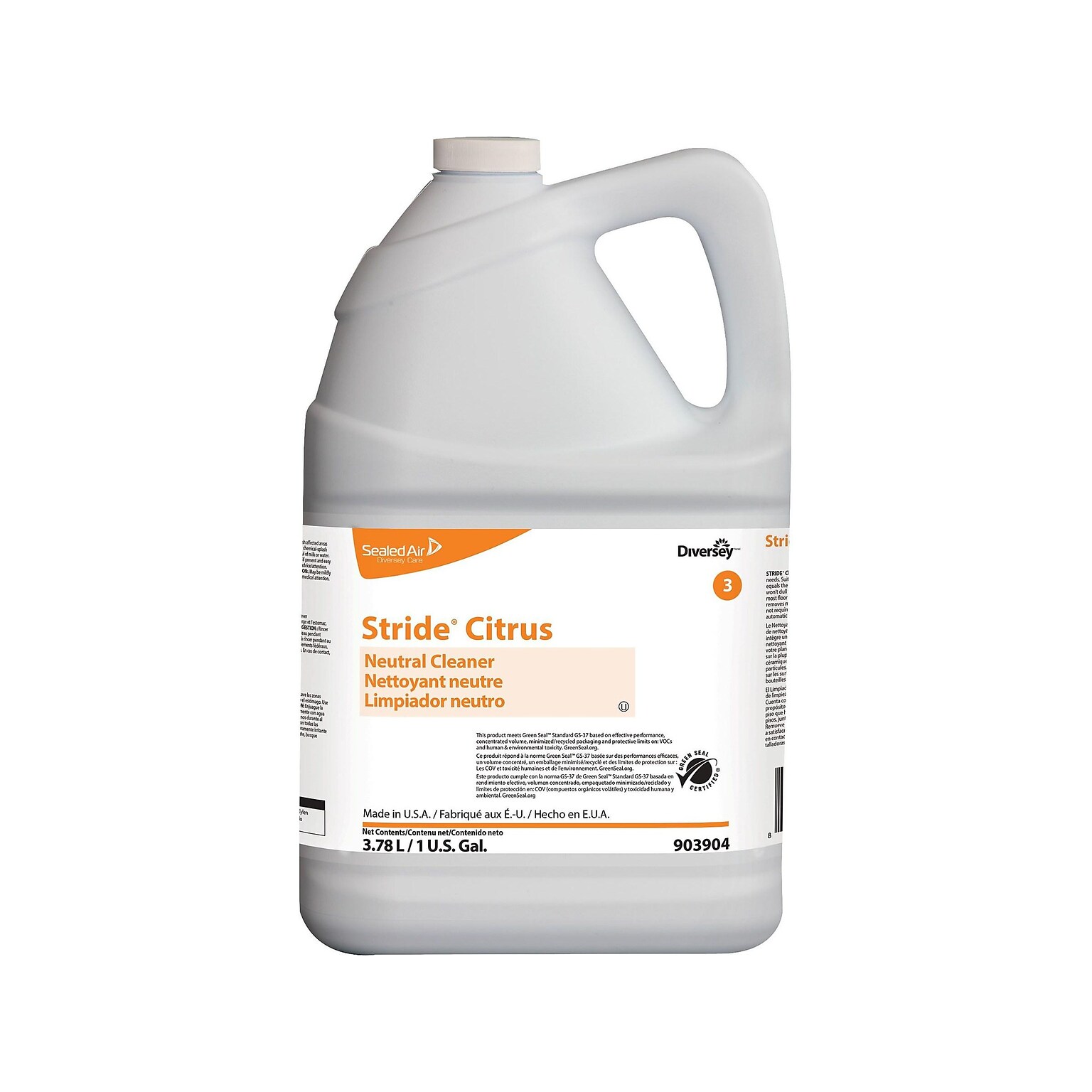 Diversey Stride Neutral Cleaner, Fresh Citrus, 128 Fl. Oz. (903904)