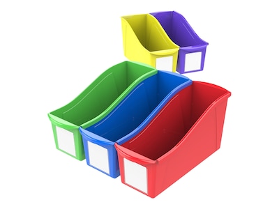 Storex Storage Bins, Assorted Colors, 5/Carton (70105U06C)