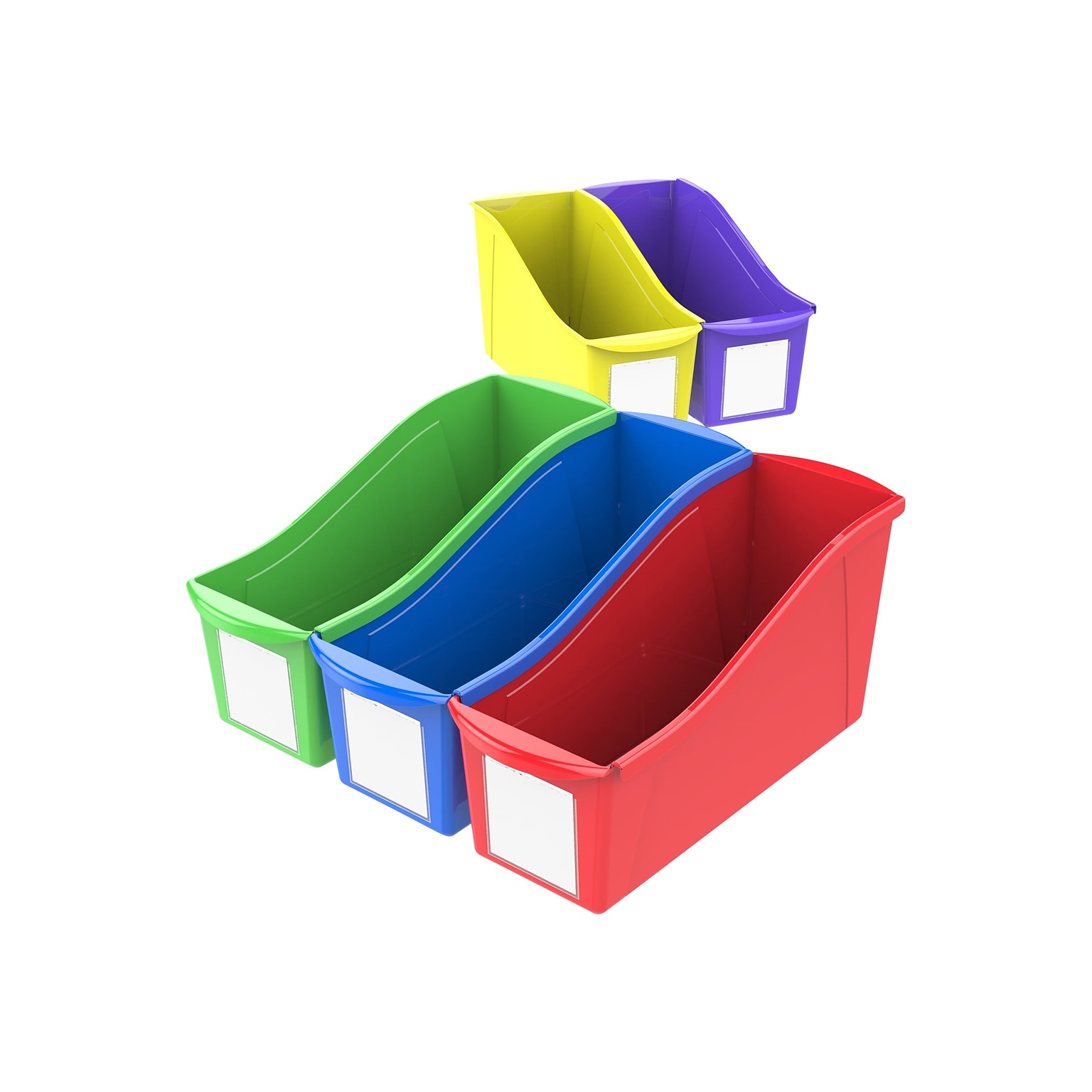 Storex Storage Bins, Assorted Colors, 5/Carton (70105U06C)