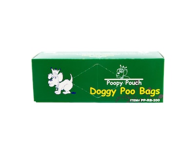 Poopy Pouch Universal 0.75 Gallon Pet Waste Disposal Bag, HighDensity, Green, 2000 Bags/Box (PP-RB-2