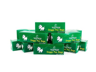 Poopy Pouch Universal 0.75 Gallon Pet Waste Disposal Bag, High Density, Green, 200 Bags/Roll, 10 Rol