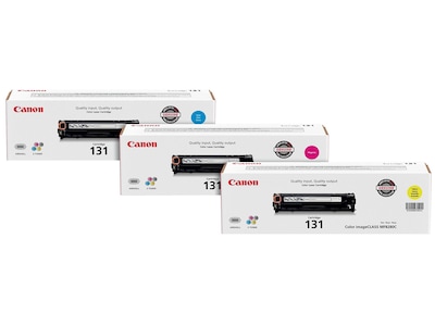 Canon 131 Cyan/Magenta/Yellow Standard Yield Toner Cartridge, 3/Pack