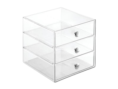 interDesign 3 Drawers Desktop Storage, Clear (35300)