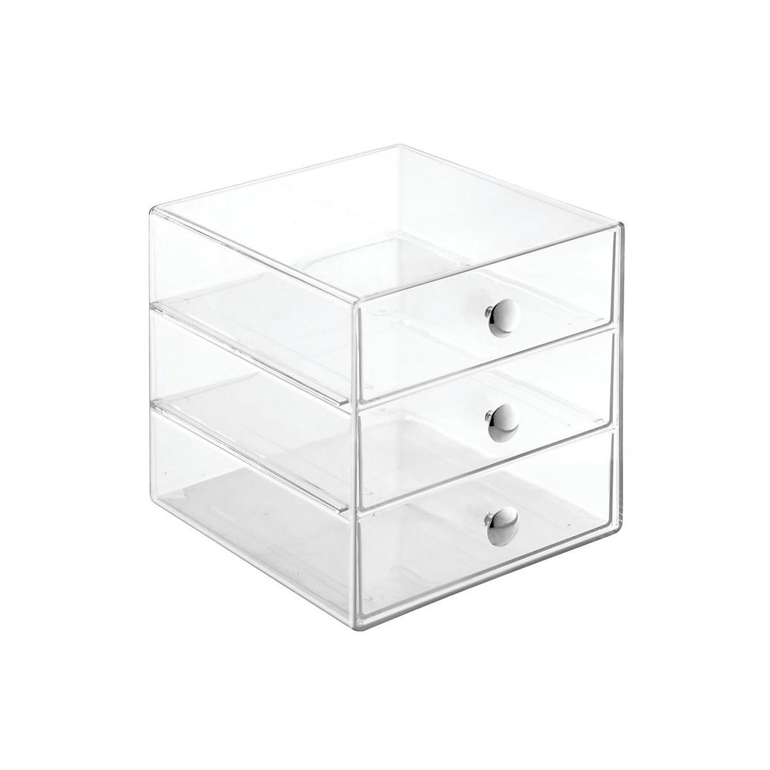 interDesign 3 Drawers Desktop Storage, Clear (35300)