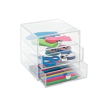 interDesign 3 Drawers Desktop Storage, Clear (35300)