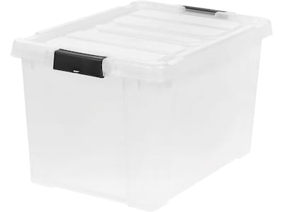 Staples Store-It-All 76 Qt. Latch Lid Storage Tote, Clear (51715-CC)