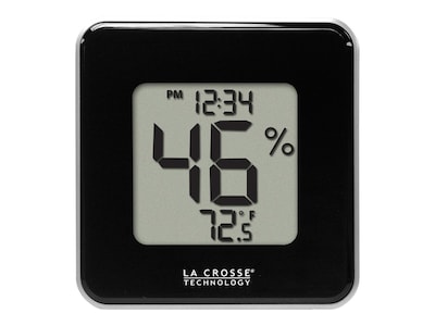 La Crosse Technology Indoor Tabletop/Wall Weather Station, Digital, Black/Silver (302-604B-TBP)