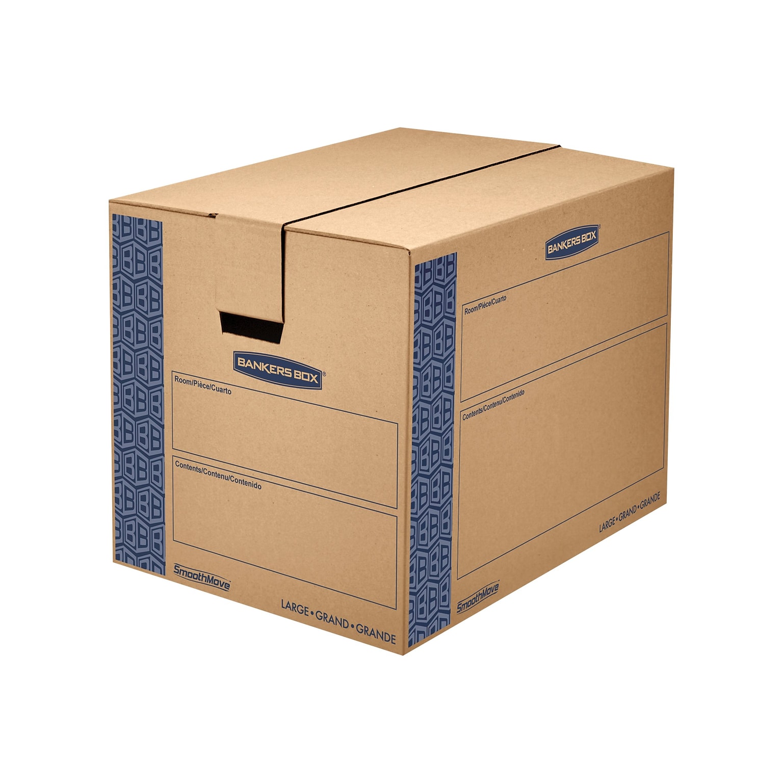 Bankers Box® SmoothMove 24 x 18 x 18 Moving Box, Blue/Kraft, 6/Bundle (0062901)