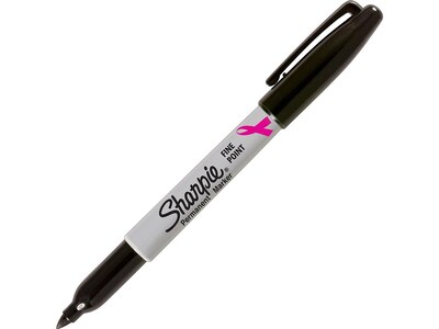 Sharpie Pink Ribbon Permanent Markers, Fine Tip, Black (1801743)