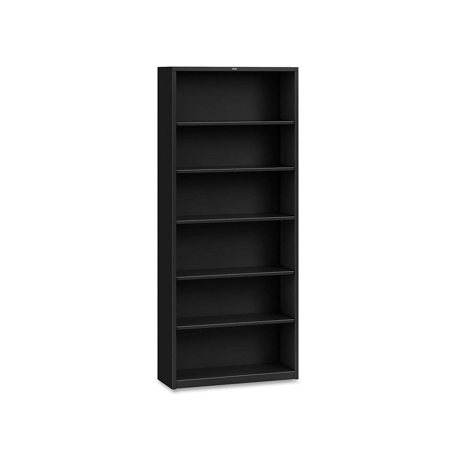 HON Brigade 6-Shelf Steel Standard Bookcase, 81.13H x 34.5W x 12.63D, Black (S82ABCP)