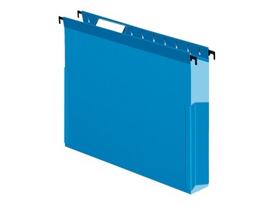 Pendaflex SureHook Reinforced Box Bottom Hanging File Folder, 1/5-Cut Tab, Letter Size, Blue, 25/Box