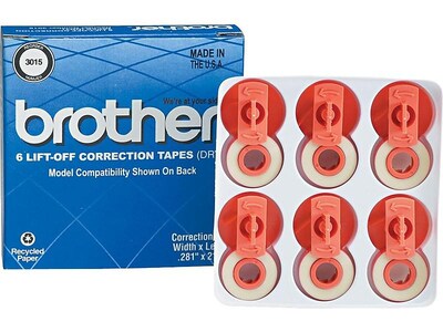 Brother White Print Ribbons, 6/Pack (3015)