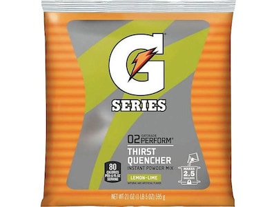 Gatorade Thirst Quencher Lemon Lime Powdered Sports Drink Mix, 21 oz., 32/Carton (308-03969)