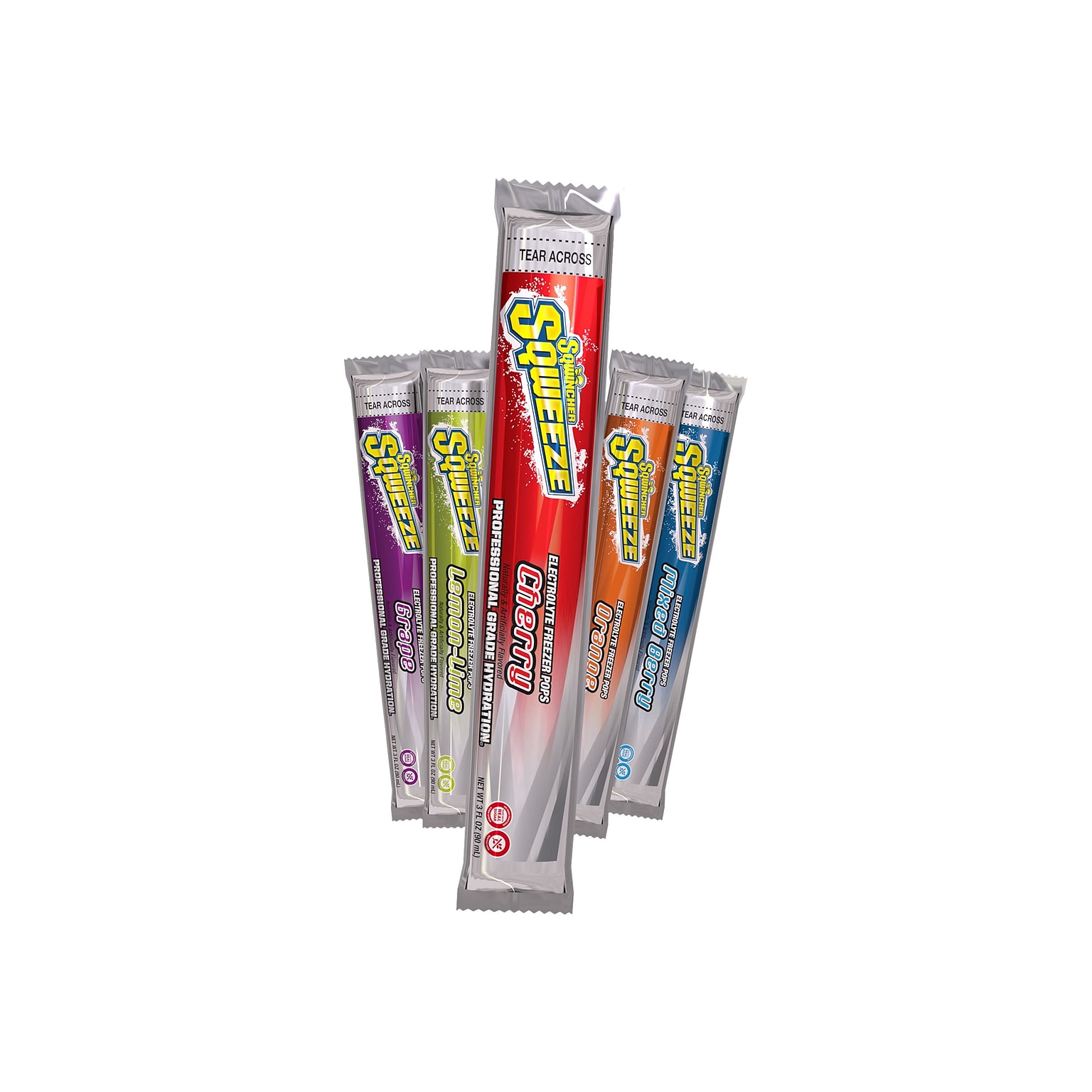 Sqwincher Assorted Sqweeze Freeze Pops, 3 Fl. Oz., 150/Carton (159200201)