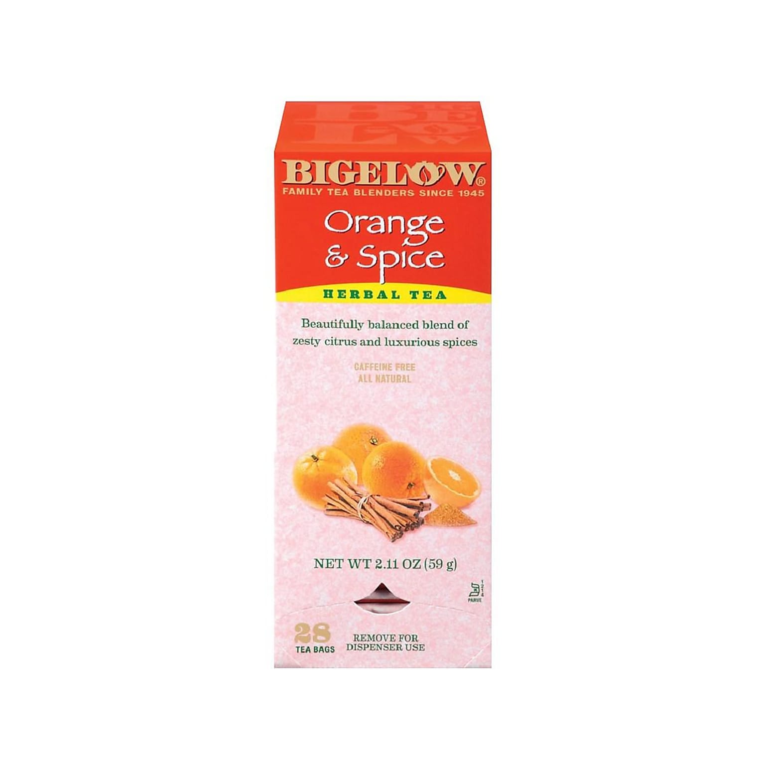 Bigelow Orange & Spice Herbal Tea Bags, 28/Box (RCB00398)