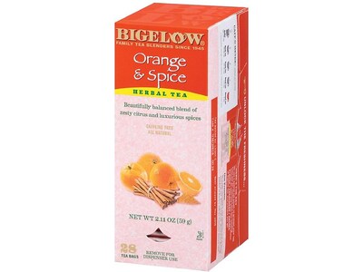 Bigelow Orange & Spice Herbal Tea Bags, 28/Box (RCB00398)