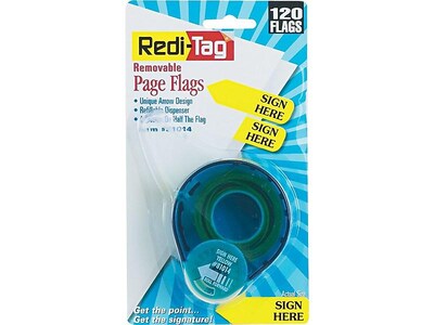 Redi-Tag Sign Here Flags, Yellow, 1.88 Wide, 120/Pack (81014)