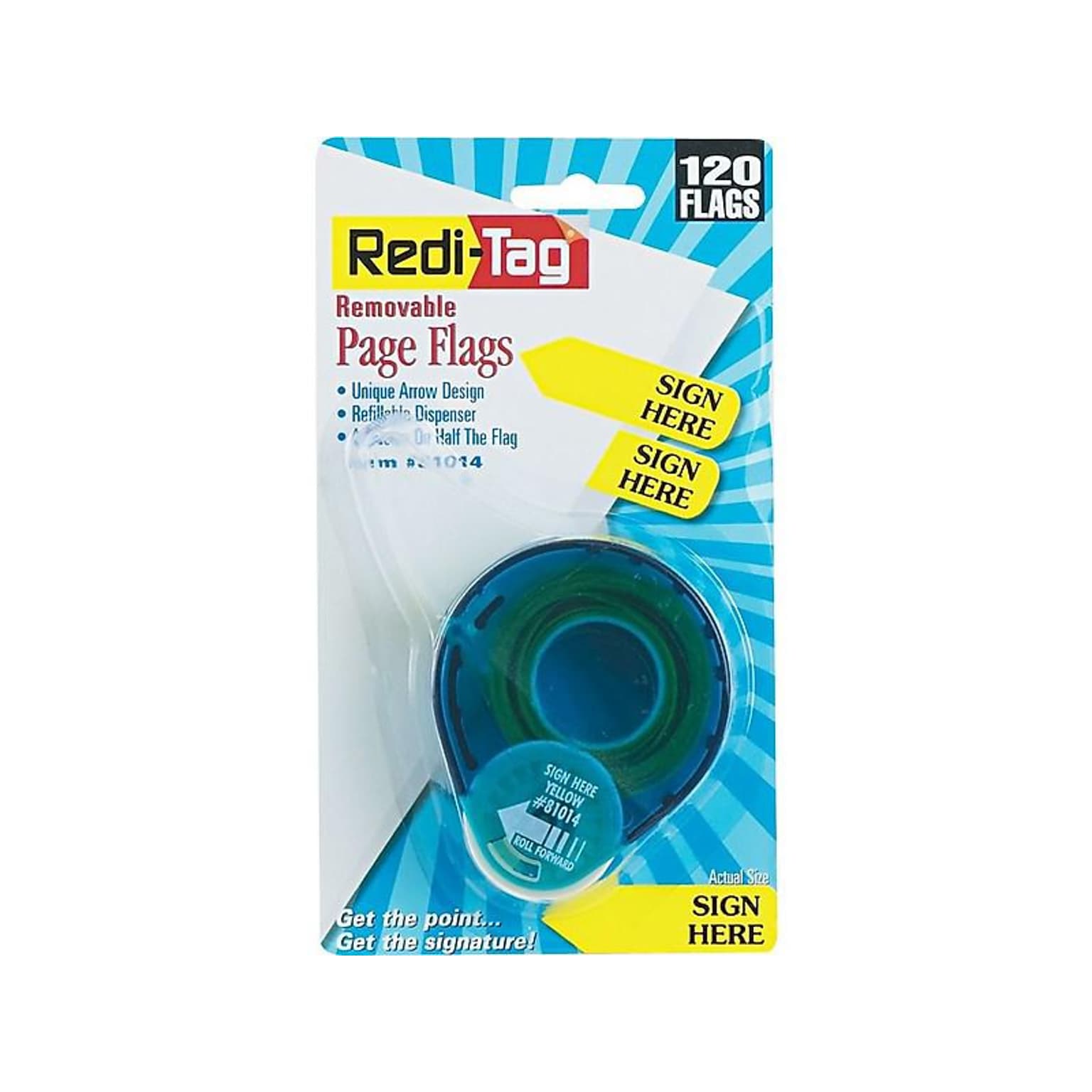 Redi-Tag Sign Here Flags, Yellow, 1.88 Wide, 120/Pack (81014)