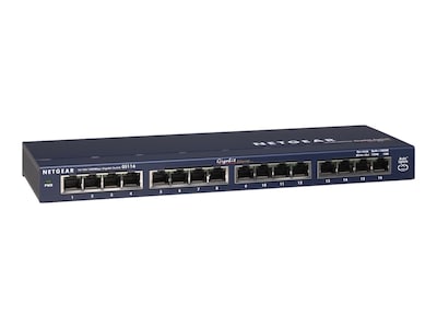 Netgear ProSAFE 16-Port Gigabit Ethernet Unmanaged Switch, 10/100/1000 Mbps, Blue (GS116NA)