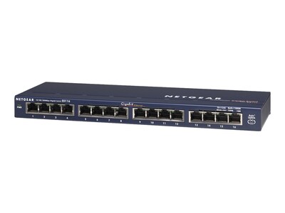 Netgear ProSAFE 16-Port Gigabit Ethernet Unmanaged Switch, 10/100/1000 Mbps, Blue (GS116NA)