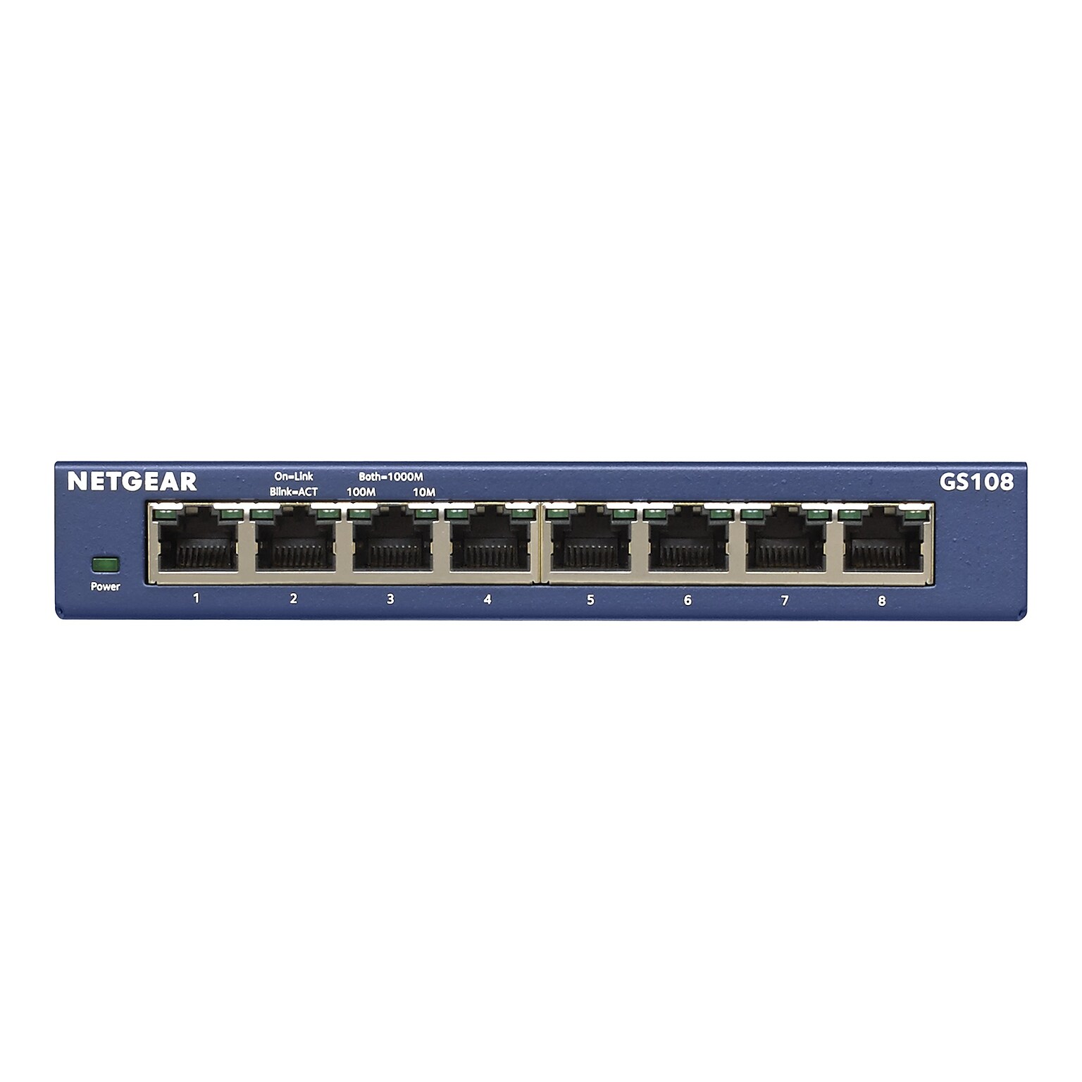 Netgear ProSAFE 8-Port Gigabit Ethernet Unmanaged Switch, 10/100 Mbps, Blue (GS108-400NAS)