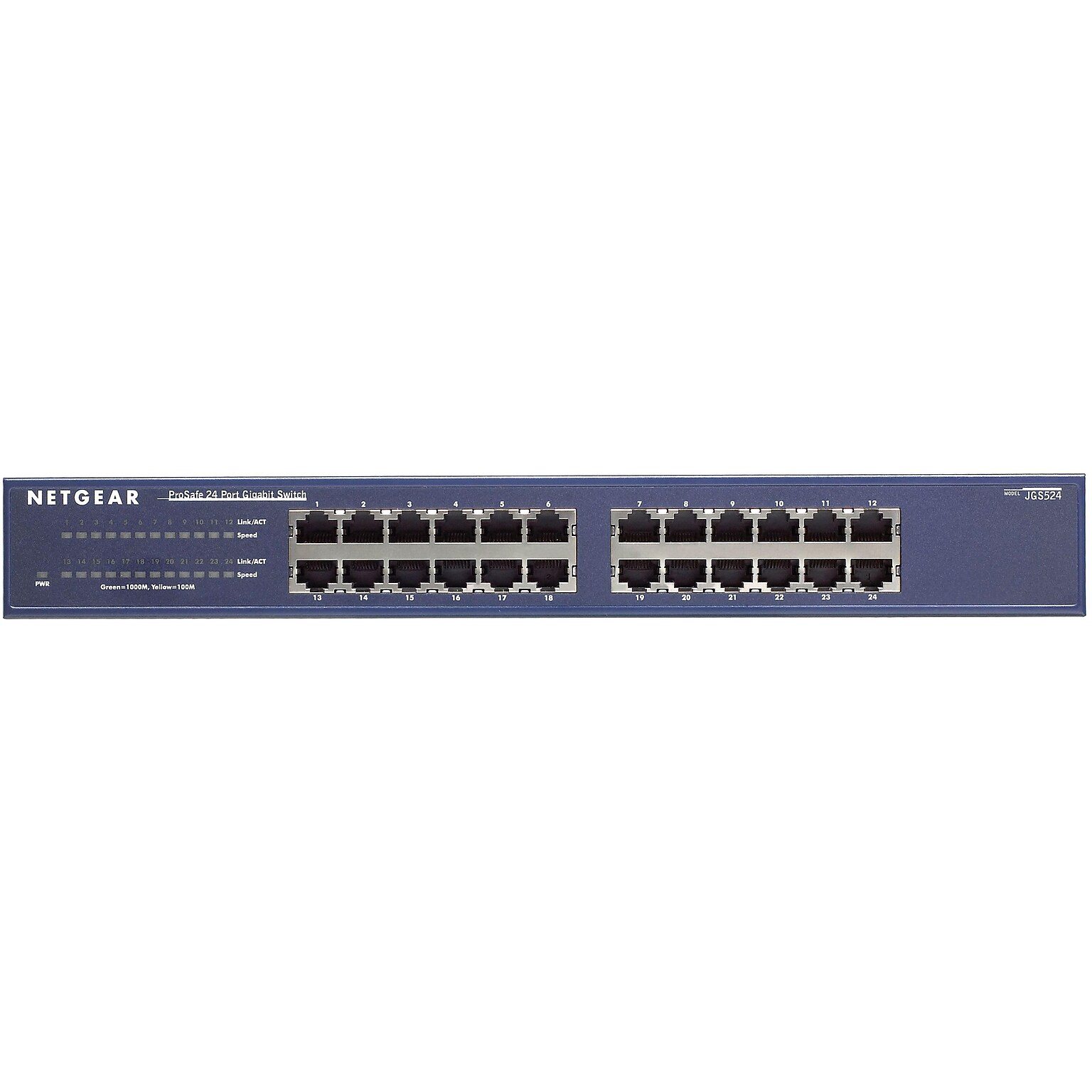 Netgear ProSAFE 24-Port Gigabit Ethernet Unmanaged Switch, 10/100/1000 Mbps, Blue (JGS524NA)