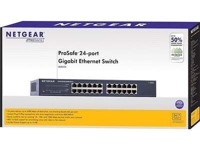 NETGEAR 24-Port Gigabit Ethernet Unmanaged Switch, Plug-and-Play (JGS524NA)