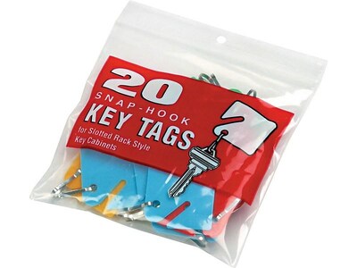 MMF Industries Slotted Rack Key Tags, Assorted Colors, 20/Pack (2013004W47)